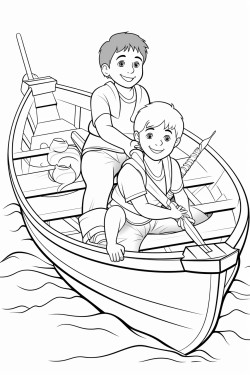 fishers boys working in a big boat