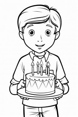 6 year old birthday boy celebrating