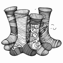 wool socks colorful wool socks lying on the floor  coloring book