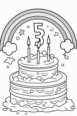 happy 5th birthday rainbow