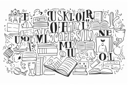 jumble of english language arts concepts suitable for middle school students