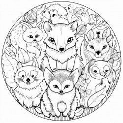 i would like to color a mandala with small animals