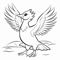 bird lifts wings