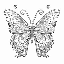 classicism butterfly coloring page