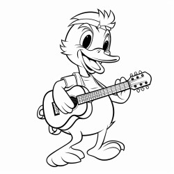 duck playing acoustic guitar