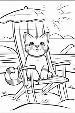 cat on a beach