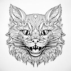 cut cat in smile in bold