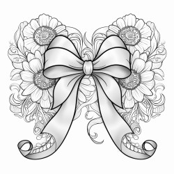 breast cancer ribbon with floral mandala in background
