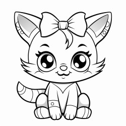 spooky cat with a mischievous grin wearing a cute bow