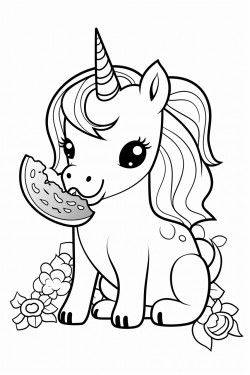 unicorn eating watermelon