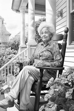 grandma sitting on porch swing