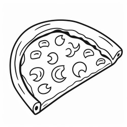 a single pizza slice in bold lines