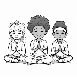 black children meditating