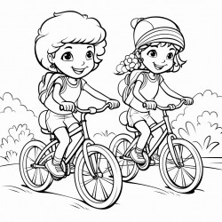 2 girl child bestfriends going cycling