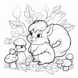 gnome forest mushrooms leaves