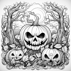 halloween spooky jackolanterns