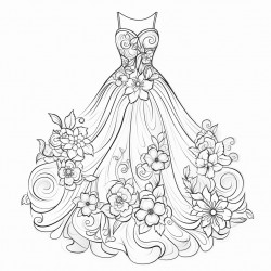 wedding dress with floral notes