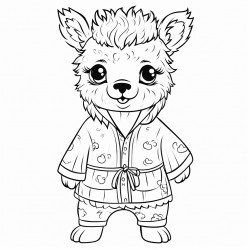 happy llama in pajamas