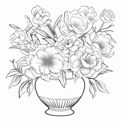 chinoiserie vase of flowers