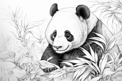 panda eats leaves