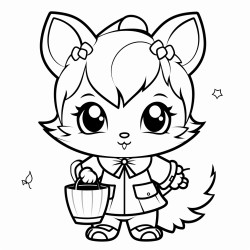 cute kawaii animal trick or treating
