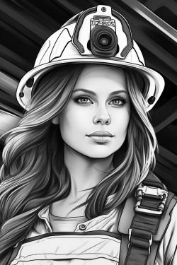 fire fighter women no shading