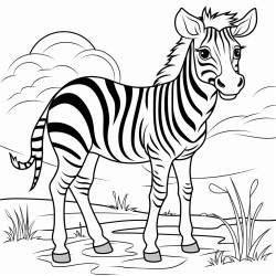 un zebre qui court dans la savane