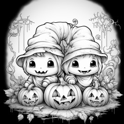 spooky cute halloween pages with cute spooky ghosts