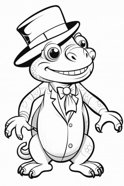 lizard wearing a hat