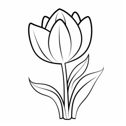 coloring page for kids a single tulip its cupshaped bloom radiating color simple cartoon style