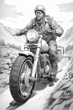 a man riding an adventure motorcycle