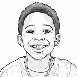 5 year old black boy smiling