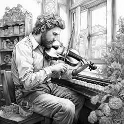 man playing the violin