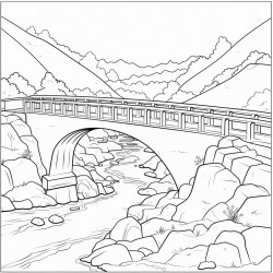 a bridge than spans a canyon but under the bridge you can see barriers to the edge of the canyon