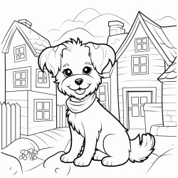 small dog in the village