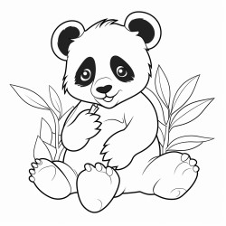 panda eats leaves