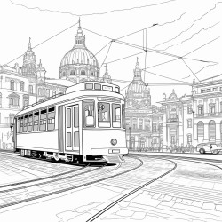 lisbon praca do comercio with tram