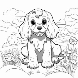 cocker spaniel outside garden cute face