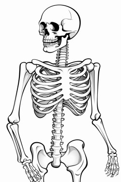 cartoon skeleton taking xray
