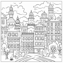 coloring page about citys noise