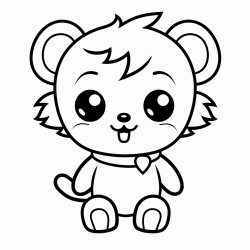 comfy simple coloring page thick black outline