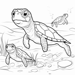 family cubs of turtle