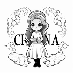 the name cianna in capital letters with a strawberry theme