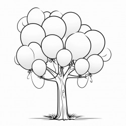 balloons on a tree