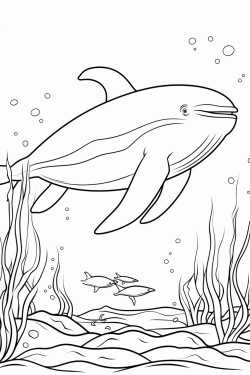 blue whale swimming gracefully through the ocean showcasing its massive body and serene presence in a deep blue sea