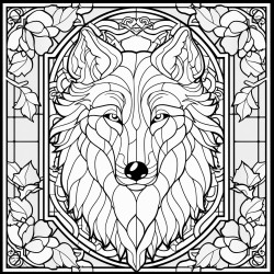 stained glass wolf