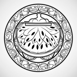 filligree watermelon on a plate