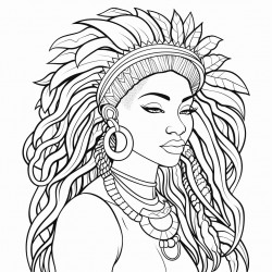 black woman queen with dreads