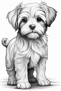 a small dog standing on his read legs playful