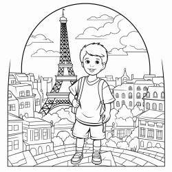 un coloriage pour un enfant de 6 ans sur le theme de la france et la palestine